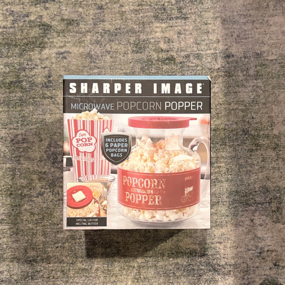 Sharper Image Red Popcorn Popper Set
